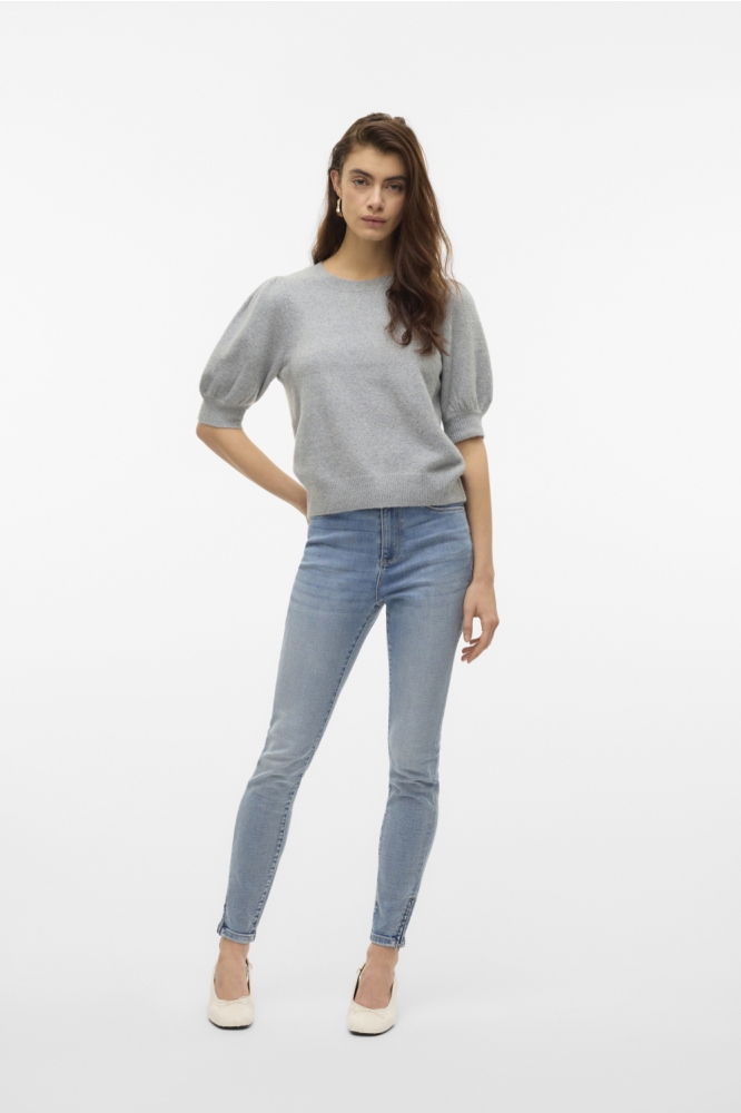 VMDOFFY 2/4 O-NECK PULLOVER GA NOOS 10278313 LIGHT GREY MELANGE